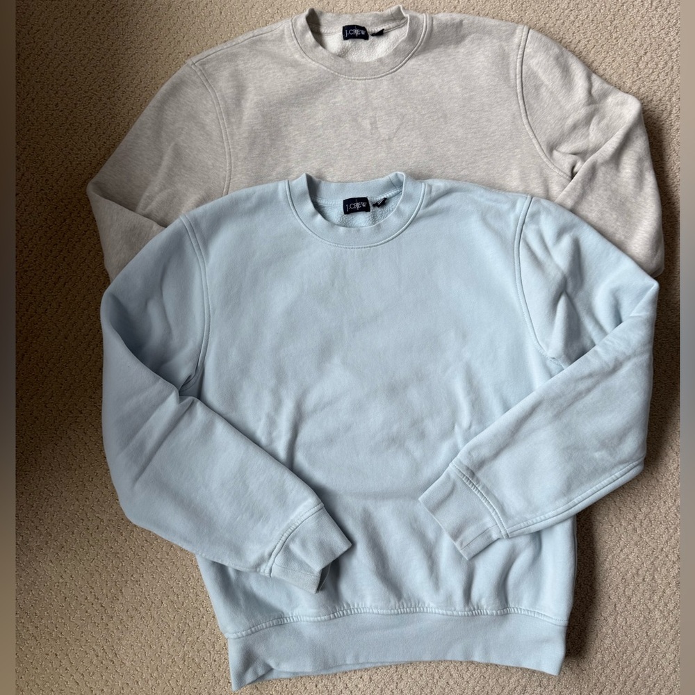 J. Crew men’s summit soft fleece crewneck sweatshirt size S bundle of 2